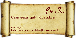 Cseresznyák Klaudia névjegykártya