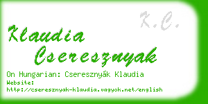 klaudia cseresznyak business card